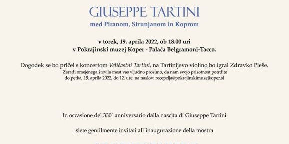 Odprtje razstave Giuseppe Tartini - med Piranom, Strunjanom in Koprom